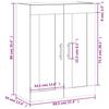 Wall Cabinet Smoked Oak 69.5 x 34 x 90 cm Particleboard