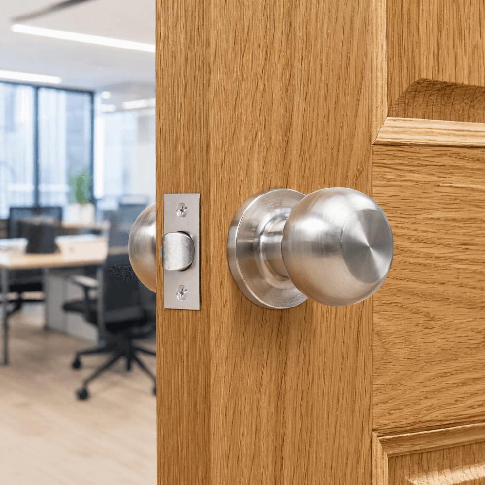 Ensemble de serrure tubulaire en acier inoxydable Installation facile Poignée de porte à boule Poignée de porte Ensemble de serrure de porte Chambre à coucher