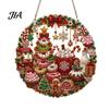 Decorative Acrylic Craft Christmas Faux Diamond Art Suncatcher, 2D Flat Window Hanging Ornament, Seasonal Home Accents Beaded Pattern Holiday