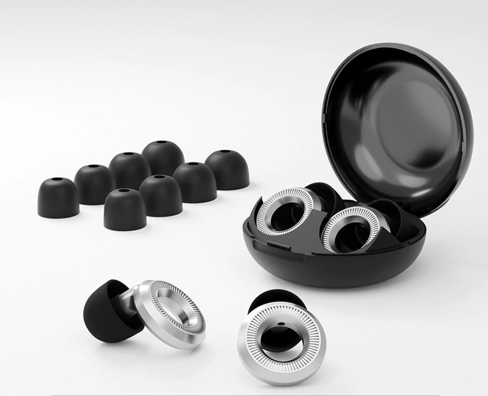ABS Electroplated Style Noise Reducing Music Earplugs: Reusable Silicone, Professional Hearing Protection for Concerts серый