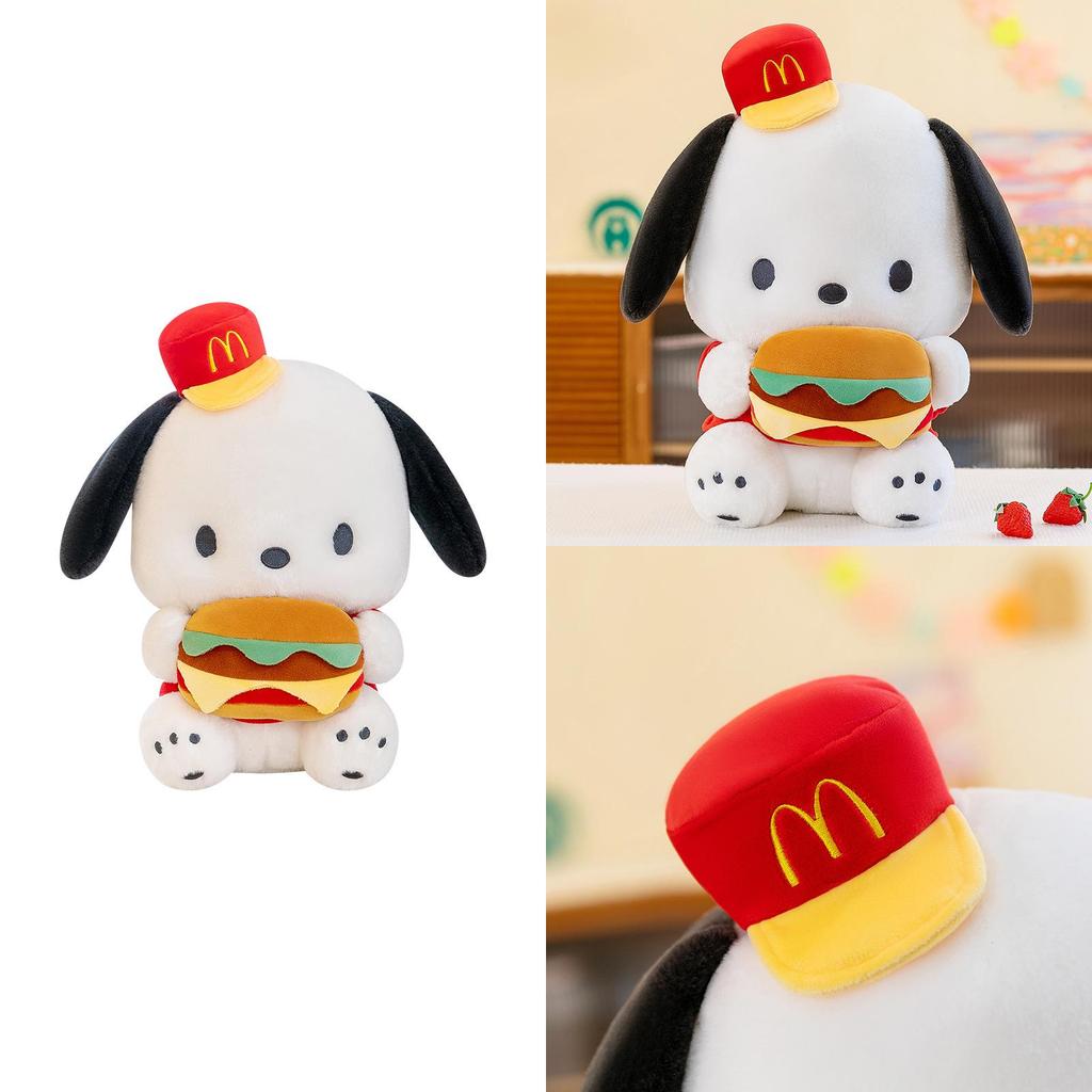 Cute Hamburger Dog Plush Toy For Kids Sleep Aid And Office Decor