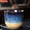 Kiln Change China Ceramic Tea Cup Pottery Jianzhan Drinkware  Temmoku Glaze Porcelain Kung Fu Cups Set for Water Latte Milk