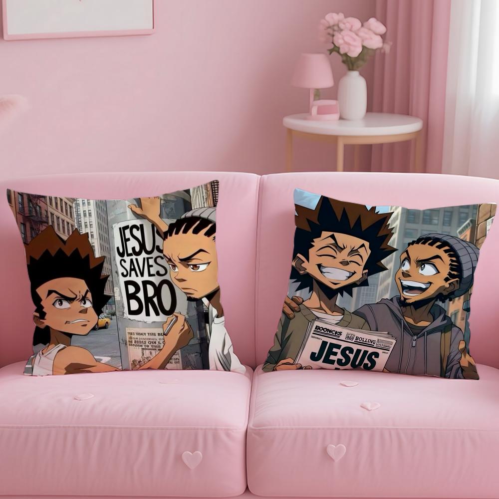 Classic Animated Series A Boondocks Cushion Cover Soft & Easy-Wash Pillow Case – Versatile for Couch, Bed, Travel and Office