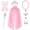 Frozen, Children's Girl, Wallet, Crown Magic Wand, Necklace, Gloves, Set, Elsa Princess Sparkling Cloak