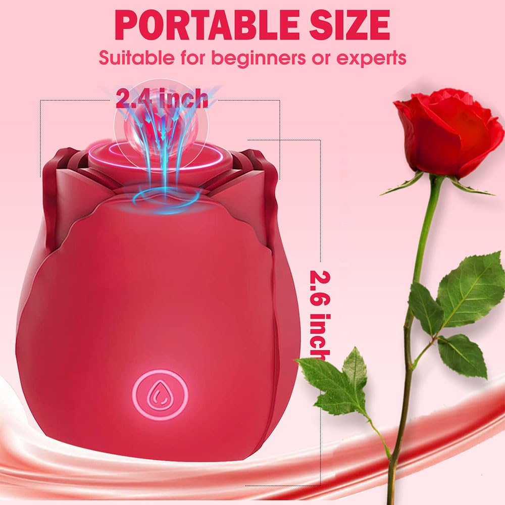 Rose Powerful Suction Vibrator for Women Clitoris Stimulator Female Oral Nipple Sucker Adult Sex Toy for Ages 18+