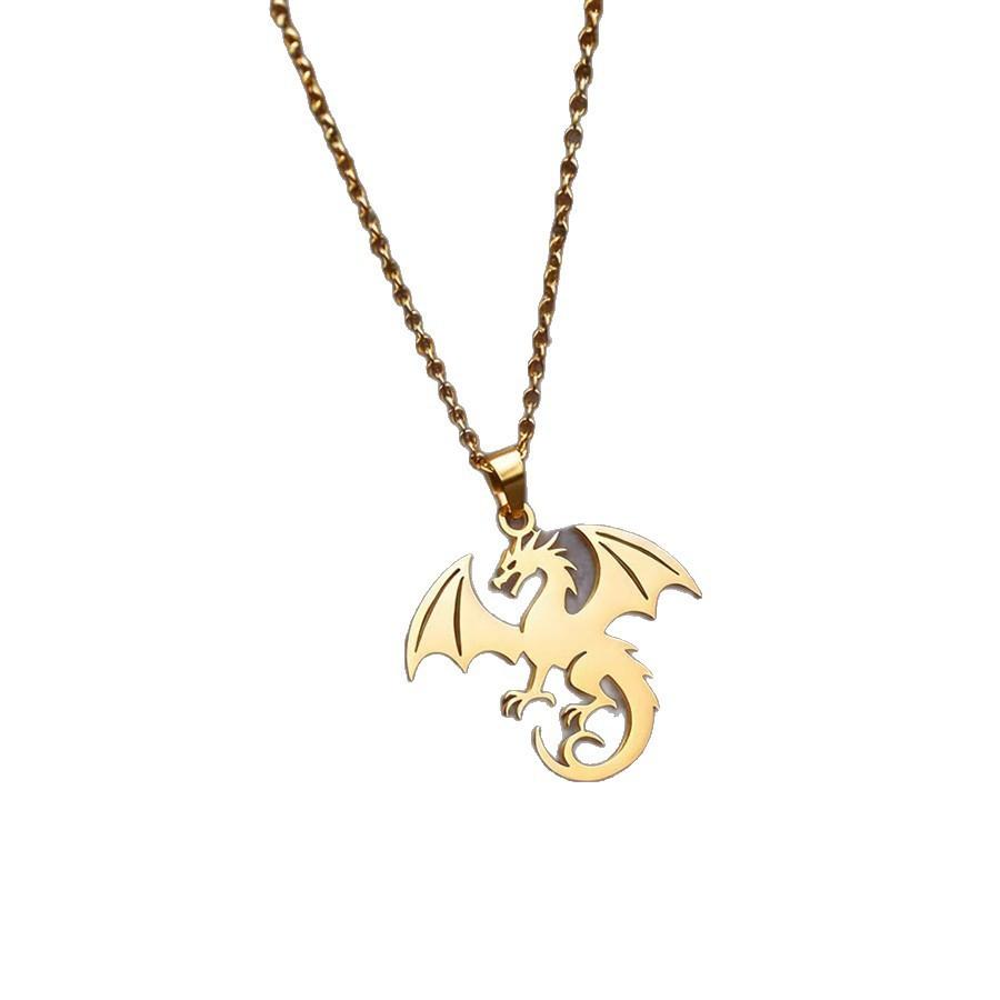 New Magic Dragon Pendant Titanium Steel Necklace Jewelry Men's Accessories