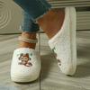 Women's Winter Embroidered Slippers, Warm Cotton Indoor House Slippers for Home
