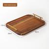Abay Large Wooden Serving Tray with Golden Handles