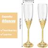 Champagne Flutes-Set of 2 Champagne glasses, Crystal Glasses&Metal Base, Toasting Flute Pair, Wedding Anniversary, Party,Birthday,Banquets,Gifts for