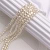 1String, White Natural Freshwater Pearls, Handmade Rice Shape Pearl Beads, 3.5-4.5mm, for DIY Necklace, Jewelry Making Crafts, Length 36 Cm