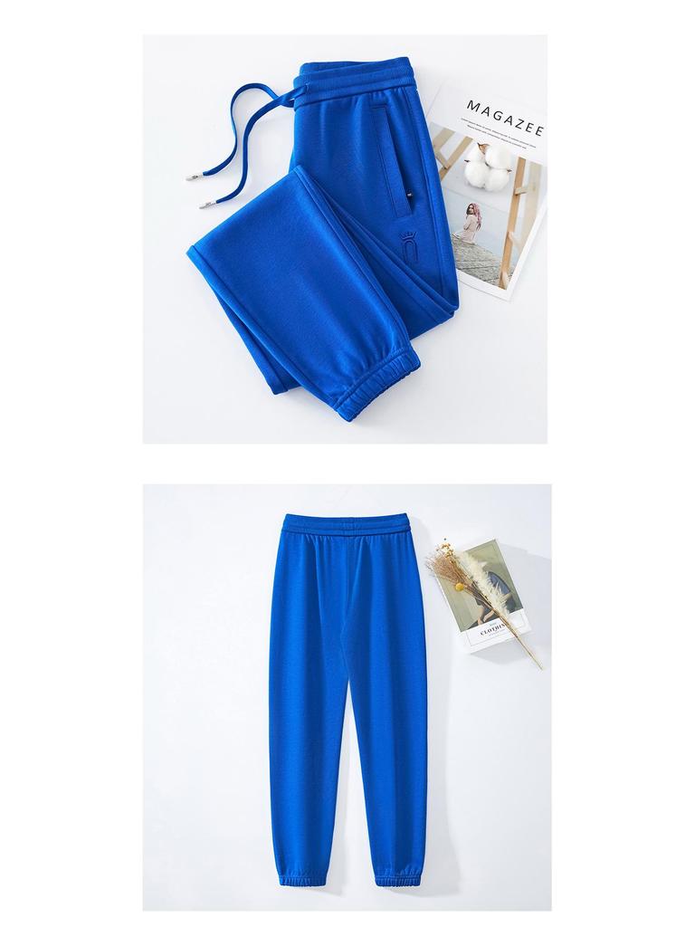GAGN Korean Style Petite Cotton Harem Sweatpants for Women - Spring/Autumn Casual Embroidery.
