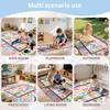 Educational ABC & Number Kids Play Rug Learning Carpet with Fruit Seasons Days Non-Slip Kids Play Mat for Playroom Nursery Pink