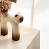 Cat Shaped Ceramic Vase Cute U Tube Birthday Gift Kitty Decorative for Living Room