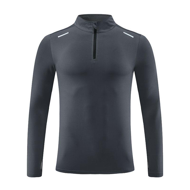 Men s Quick-Dry Half-Zip Long Sleeve Sports T-Shirt - 2024 Spring/Autumn Running & Fitness Apparel XL