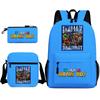 Abstract foreign Shanhaijing children's schoolbag tongtongsahur cartoon primary school student backpack three-piece set L