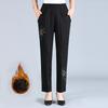 Elderly Cotton Pants Women's Winter Grandma Wear Outer Wear Fleece Thickened Mother Fattened Enlarged Elastic High Waist Middle and Old Women's Pants