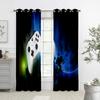 Kids' Cartoon Games Curtains, Electronic Controller Curtains, 2 Panel, Boys, Girls Room, Bedroom, Study, Window Decoration
