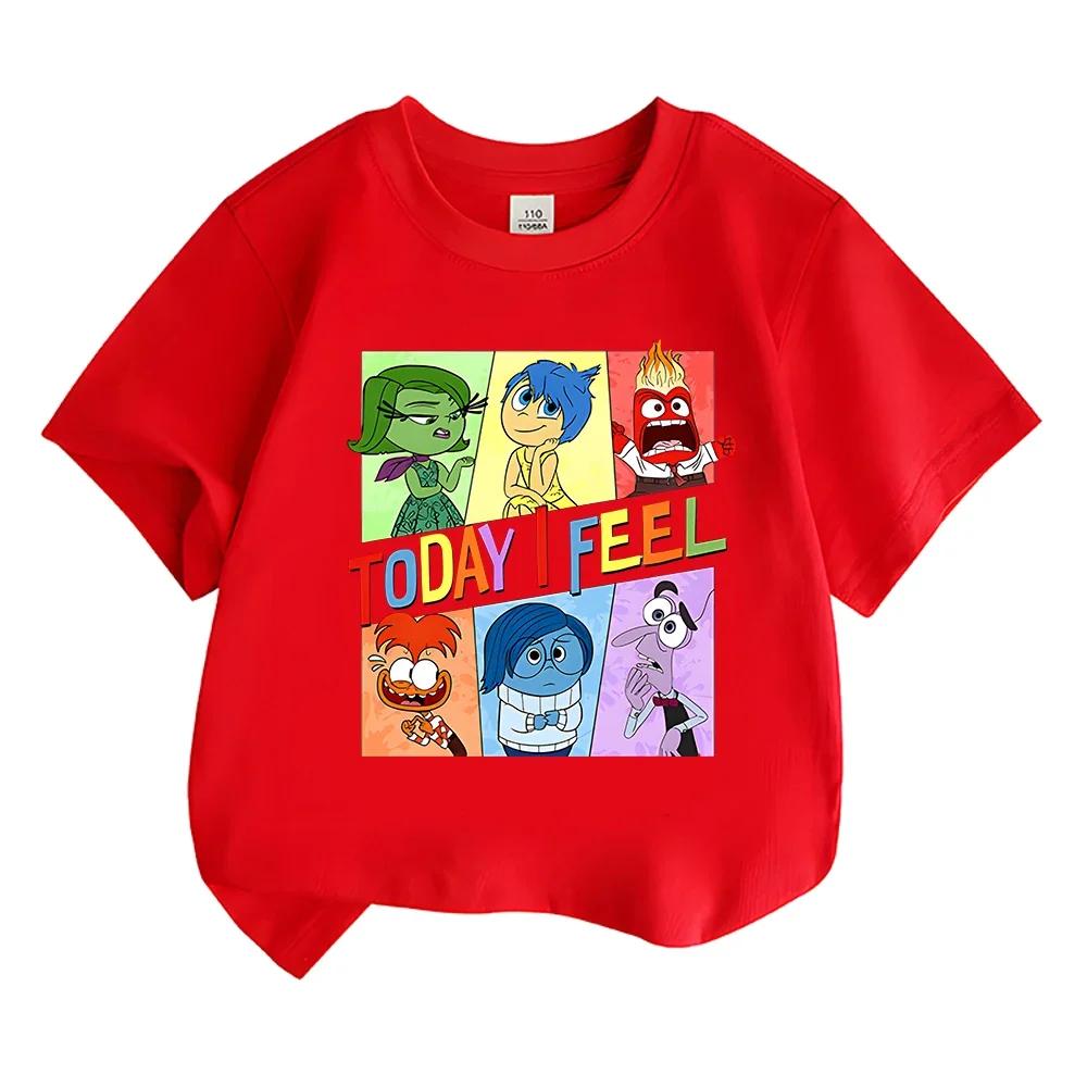 2025 Kids Summer T-shirts Girls/Boys Cotton Short Sleeve Funny Inside Out 2 Print Tshirt Streetwear T Shirts Tops Cartoon Camisetas