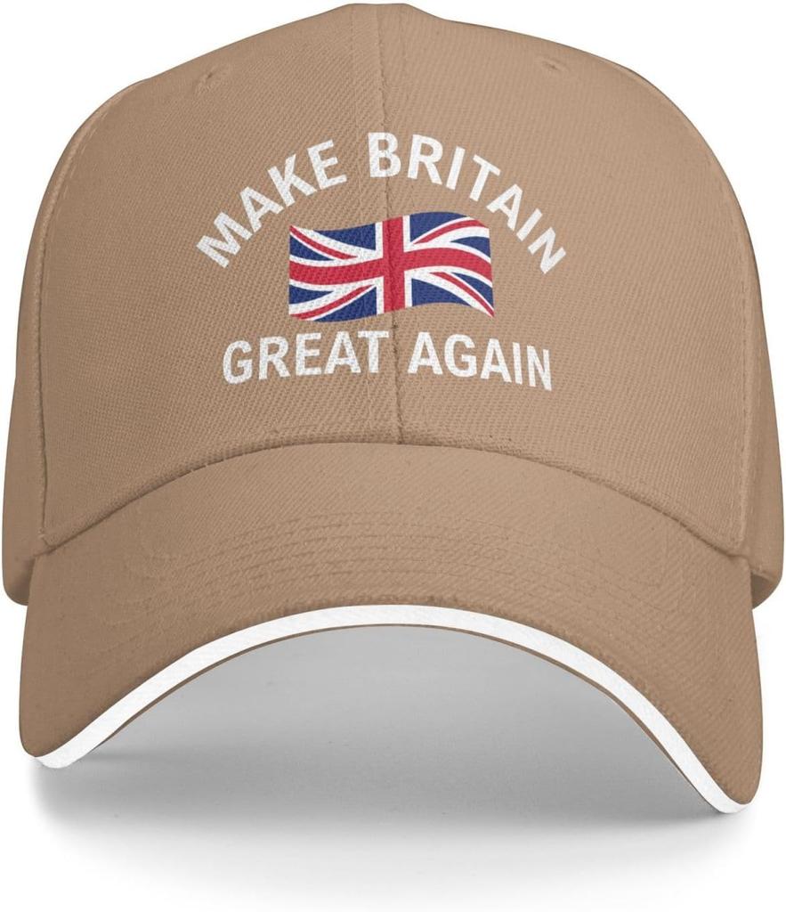 Make Britain Great Again Flagga Basebollkeps Polyester Justerbar Utomhus Pappahatt för Vuxna