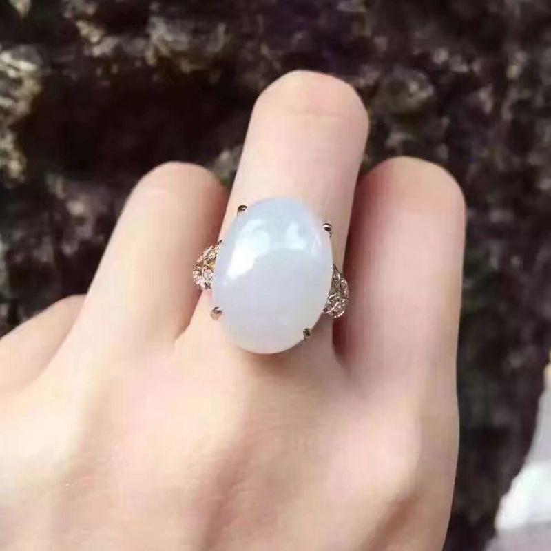 Russian Purple Gold Oval Leaf Ring Rose Gold Plated Dove Egg Surface Ring Gift opening adjustable