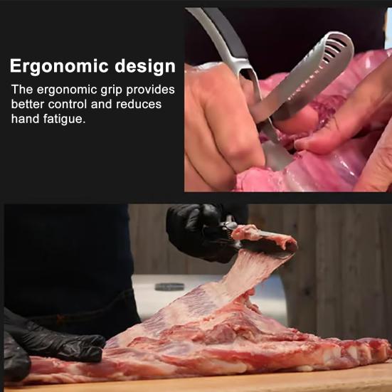 1/2/3 Set Rib Film Remover Ergonomic Handle BBQ Fat Trimmer Poultry Prep Beef Pretreatment Tool Rib Membrane Removal Tool