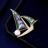 The "Smooth Sailing" Brooch Is A High-end Women's Design with A Unique and Exquisite Sailboat Corsage
