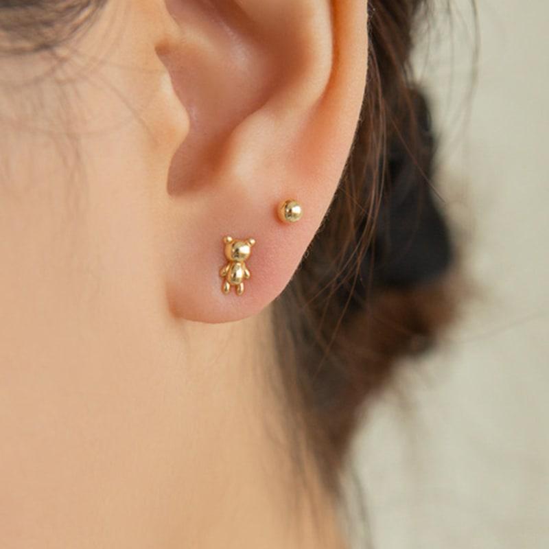 LUNNE 14k Bear Earrings (14k Gold) c03