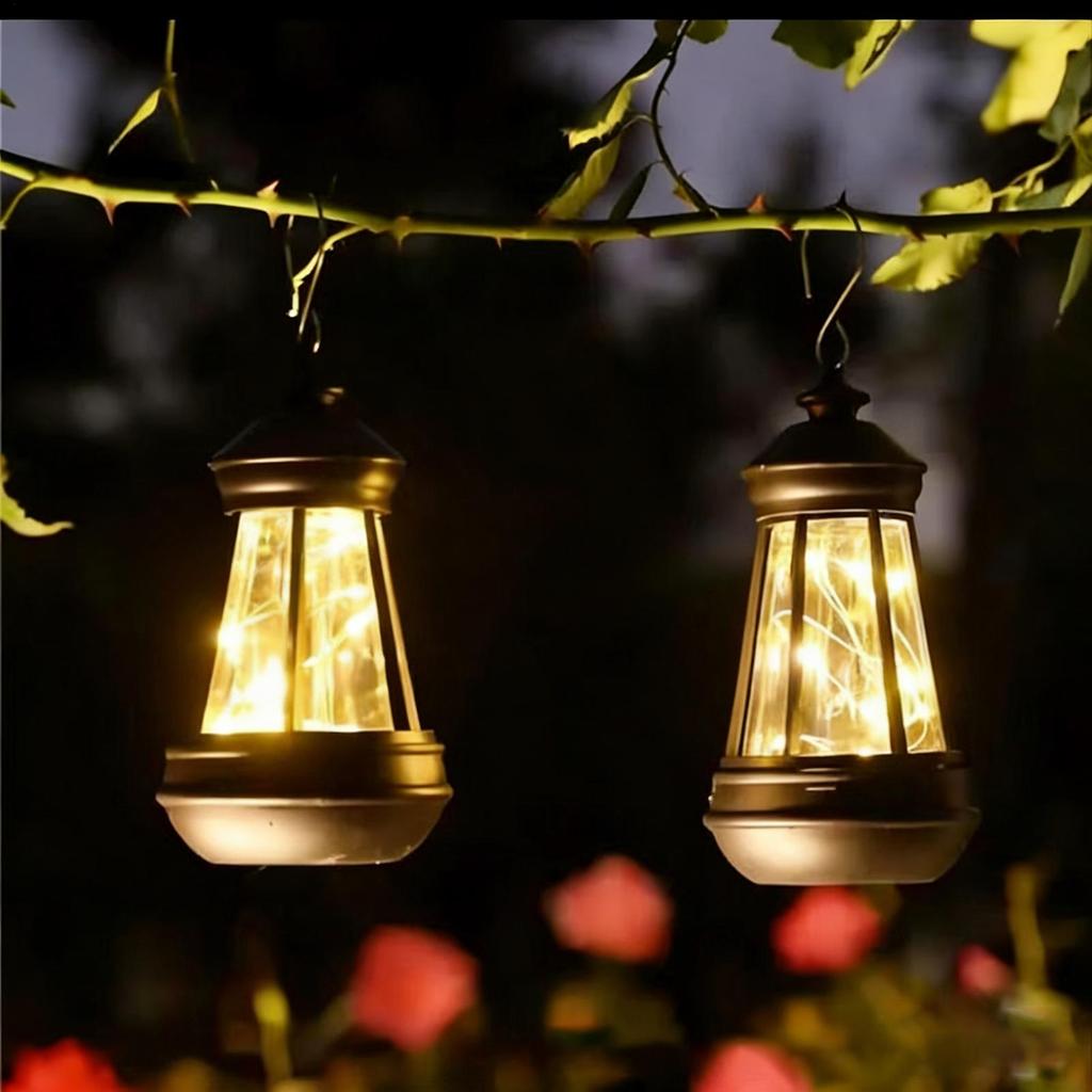 Outdoor Patio Solar Lantern Weather-Proof Landscaping Ambient Lights Hangable Solar Operated Lights for Courtyard Patio Front