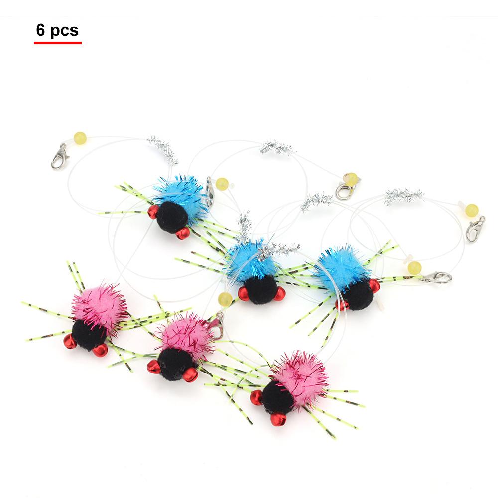 

6pcs Simulation Spider Flying Bugs Insects Replacement Head for Cat Teaser Stick Rod Pet Cat Toys