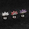 Right Grand ASTM F136 Titanium Marquise Lotus Cartilage Earring 16G Flower CZ Helix Flat Back Stud Labret Piercing Jewelry