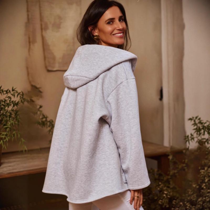 2025 Autumn and Winter New Elegant Hooded V-neck Women's Sweatshirt