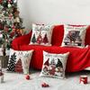 Cross-Border Snowman Christmas Tree Pillowcase - Linen Cushion Cover for Holiday Decoration