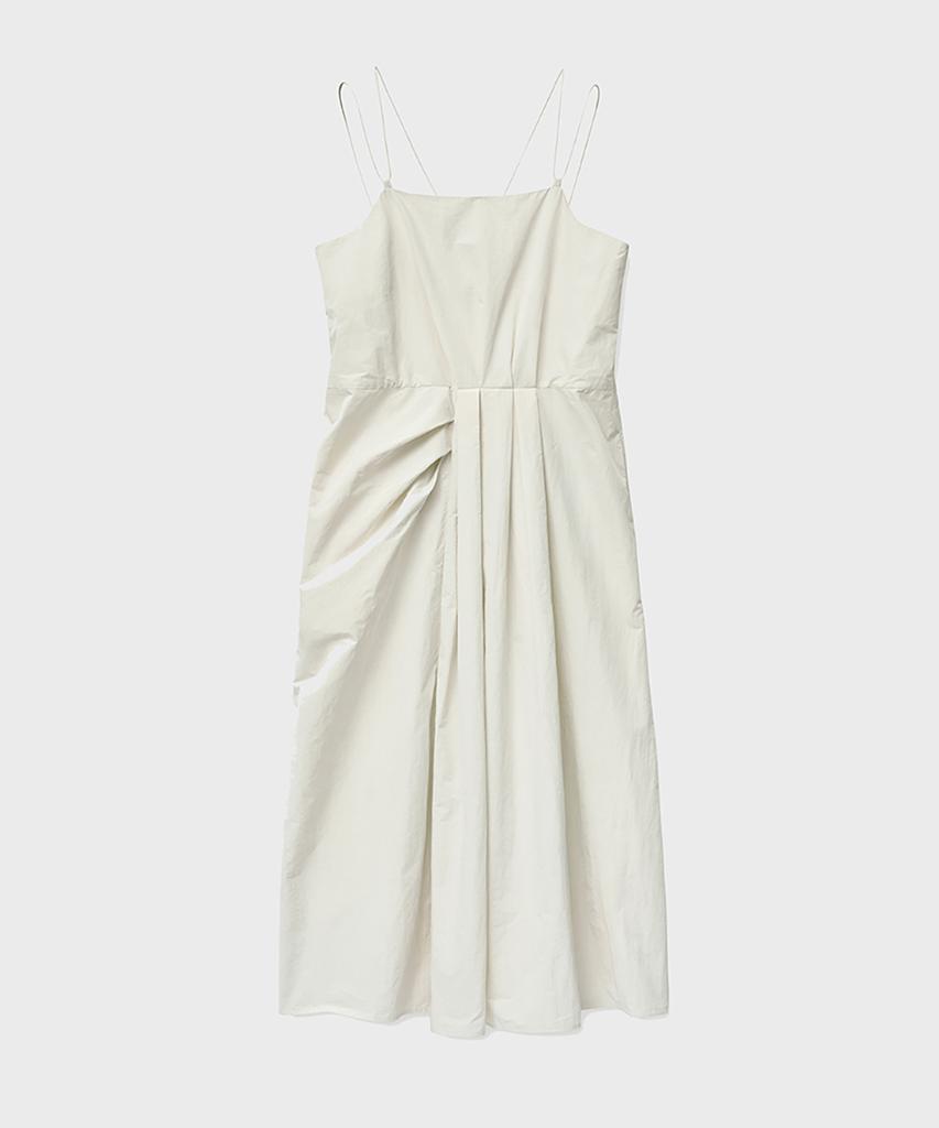 Noir For Woman Cotton Nylon Draping Dress (Ivory)