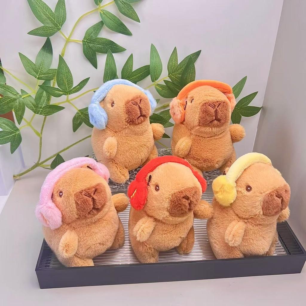 And Colorful Cute Capybara Plush Doll With Headphones Ideal For Plush Toy Lovers Gifts And