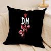 DDepecheMode LOGO Cushion Cover Silky Short Plush Invisible Zipper Dustproof Sofa Pillow Case for Home Decor