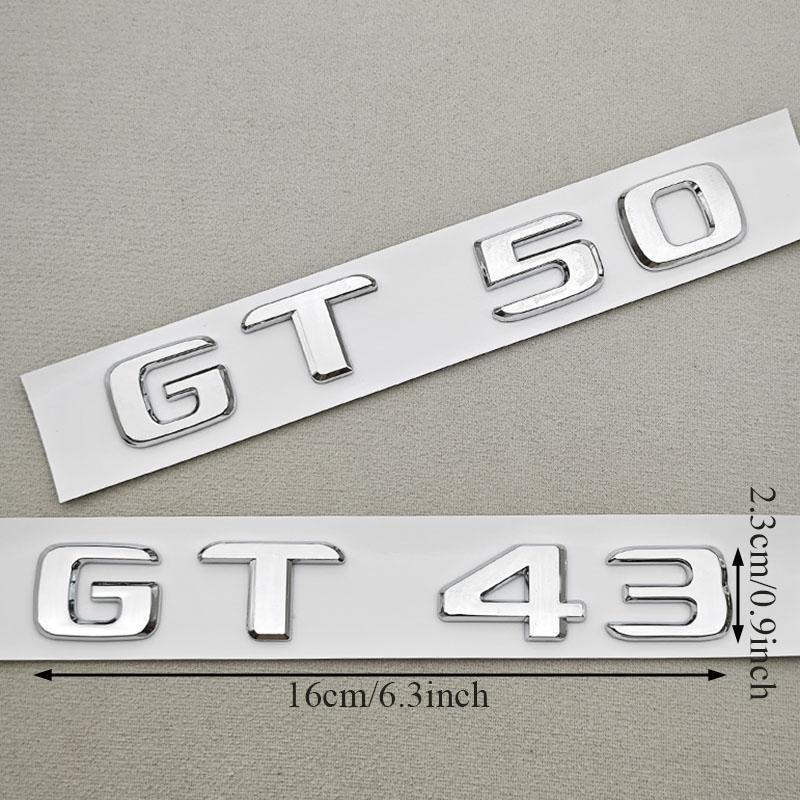 3D ABS Chromowane Litery Logo Samochodowe GT43 GT50 GT53 GT63 Odznaka Emblemat Naklejka Dla Mercedes Benz AMG Seria GT Akcesoria do Oznaczania Tyłu