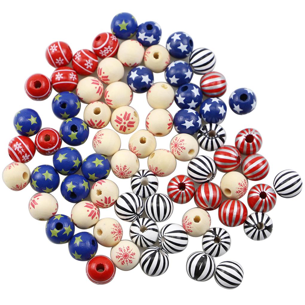Wood Separation Beads DIY Decoration Spacer Balls Pocket-Size Sewing Bead Set Bracelet Charms Jewelry Handmade Needlework