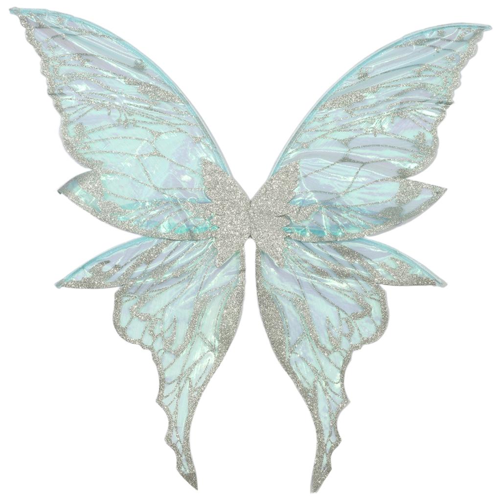 Glittery Butterfly Wings Costume Props - Elastic Strap Gold Stamp Decorated for Themed Party & Photography