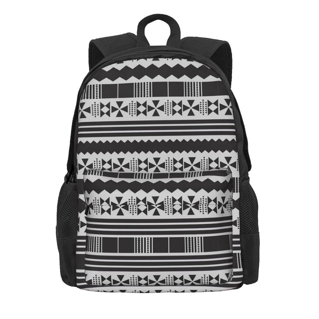 Abstrakter ethnischer aztekischer Rucksack Schwarz und Weiß Camping-Rucksäcke Damen Herren Kawaii Schultaschen Hohe Qualität Weicher Rucksack