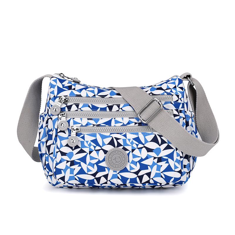 Printed Nylon Mom Bag - Oxford Cloth, Single Shoulder/Crossbody, Casual Lightweight Canvas Bag for Women