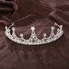Women Princess Crown Shiny Rhinestones Inlaid Wedding Tiara Headband Hair Accessory Faux Crystal Crown with Pin Fixes