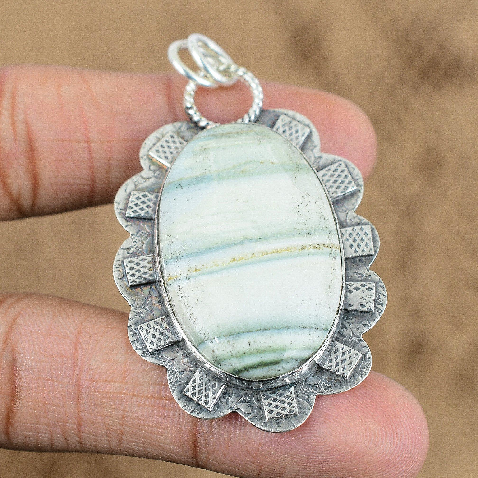 

Anniversary Gift For Her Natural Blue Rhodochrosite Gemstone Pendant 925 Silver