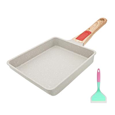 RANXINGST Tamagoyaki Fire Compatible Tamagoyaki Frying Pan Tamagoyaki with Removable Handle Dishwasher Safe Easy To Clean PFOA PFOS Free White IH/Gas