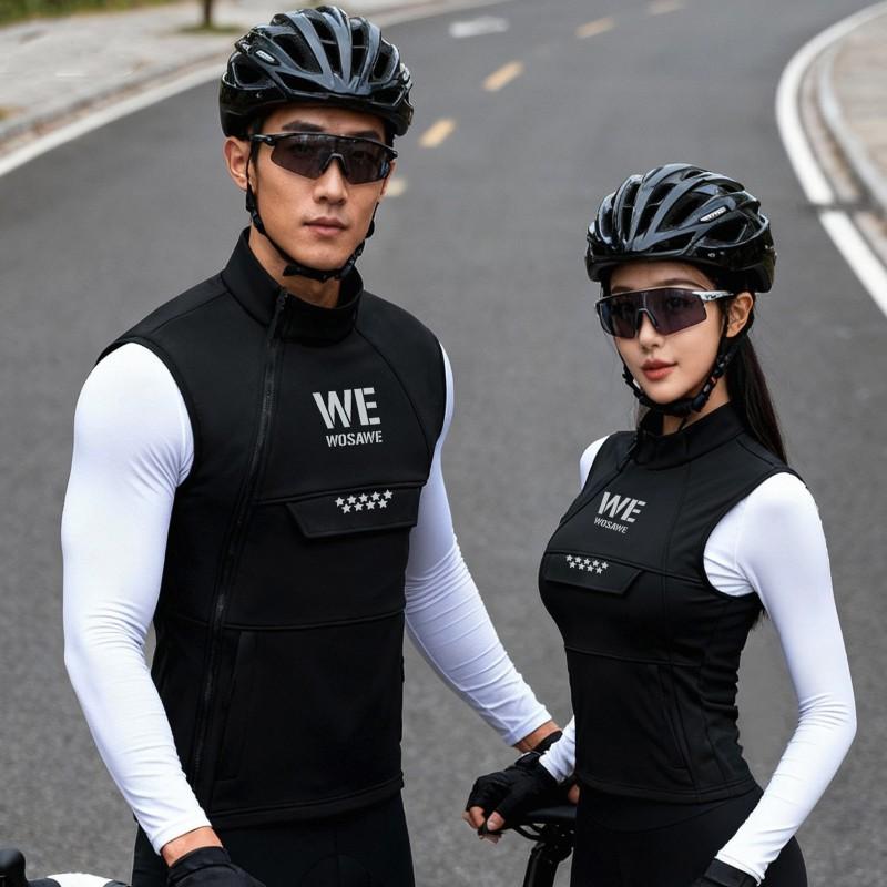 Mens Fleece-Lined Windproof Cycling Vest Road Bike Riding Hiking Trail Running Outdoor Adventures