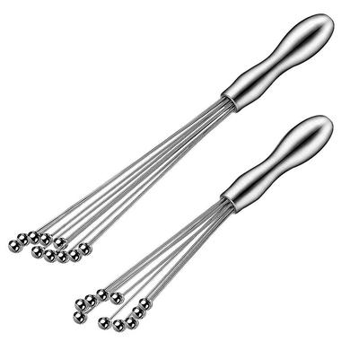 2 Pcs Mini Schneebesen Mixer Edelstahl Kugeln 10 Zoll und 12 Zoll Schneebesen Manuelle Schneebesen Mixer