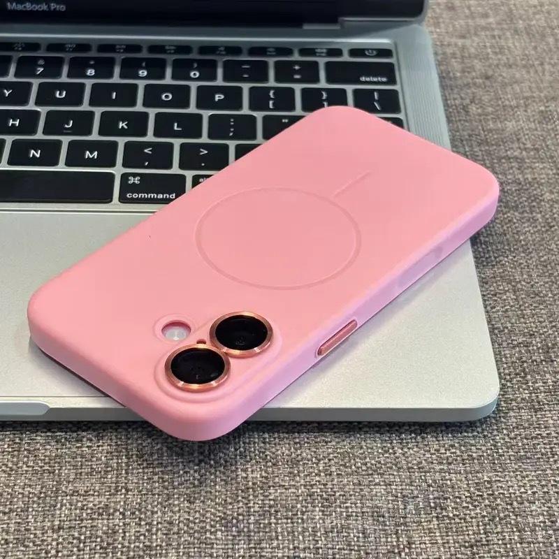 Zaawansowane TPU w jednolitym kolorze, odpowiednie dla Apple 17 16promax, magnetyczne etui na telefon 15, folia na obiektyw