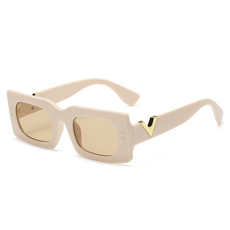 New Small Frame V-shaped Sunglasses Women's Fashion Hip-hop Square Glasses Internet Celebrity Street Sunglasses S