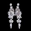 Shiny Crystal Zircon Long Stud Earrings for Women Geometric Hanging Drop Tassel Earring Fashion Party Vintage Pendant Jewelry