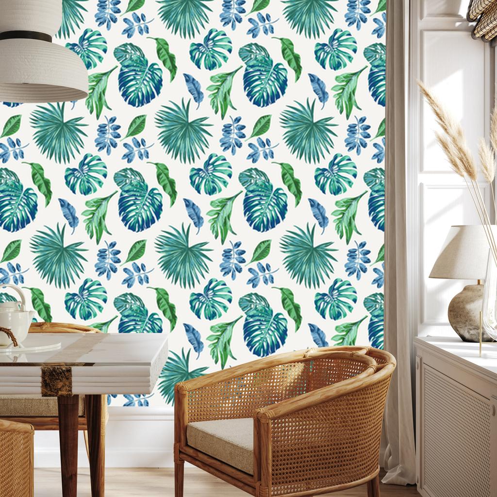 Colorful Tropical Leaves Wallpaper for Living Room and Bedroom 50x1000