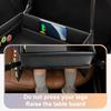 Kids Travel Tray PU Leather Activity Table | Carseat Lap Desk Organizer With Tablet Holder Stand, Snack Cup Child Laptop Bed